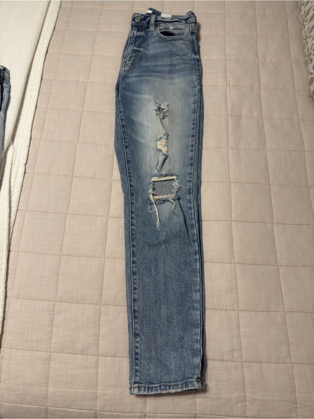 eunina Skinny Distressed Light Blue High-Rise Jeans